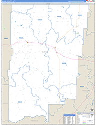 Blaine County, MT Wall Map Zip Code Basic Style 2026