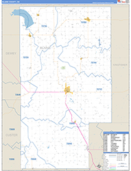 Blaine County, OK Wall Map Zip Code Basic Style 2026