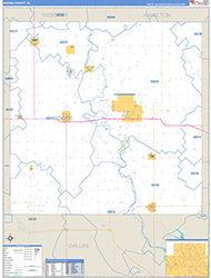 Boone County, IA Wall Map Zip Code Basic Style 2026