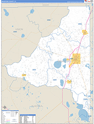 Bradford County, FL Wall Map Zip Code Basic Style 2026
