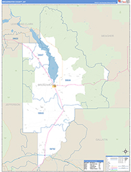 Broadwater County, MT Wall Map Zip Code Basic Style 2026