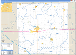 Buchanan County, IA Wall Map Zip Code Basic Style 2026