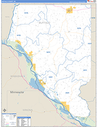 Buffalo County, WI Wall Map Zip Code Basic Style 2026