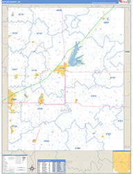 Butler County, KS Wall Map Zip Code Basic Style 2026