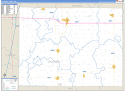 Caldwell County, MO Wall Map Zip Code Basic Style 2026