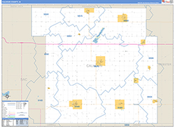 Calhoun County, IA Wall Map Zip Code Basic Style 2026