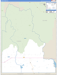 Camas County, ID Wall Map Zip Code Basic Style 2026