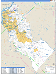 Camden County Wall Map Basic Style 2026