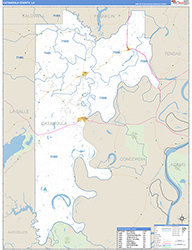 CatahoulaParish (County), LA Wall Map Zip Code Basic Style 2026