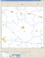 Cedar County, IA Wall Map Zip Code Basic Style 2026