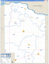 Cedar County, NE Wall Map Zip Code Basic Style 2026