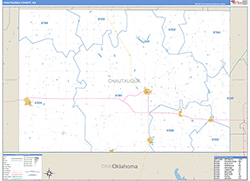 Chautauqua County, KS Wall Map Zip Code Basic Style 2026