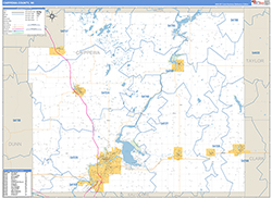 Chippewa County, WI Wall Map Zip Code Basic Style 2026