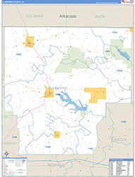 ClaiborneParish (County), LA Wall Map Zip Code Basic Style 2026