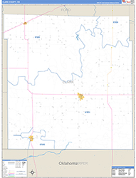 Clark County, KS Wall Map Zip Code Basic Style 2026