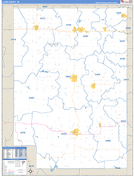 Clark County, WI Wall Map Zip Code Basic Style 2026