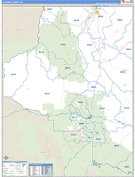 Coconino County, AZ Wall Map Zip Code Basic Style 2026