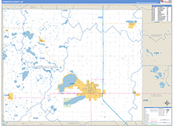 Codington County, SD Wall Map Zip Code Basic Style 2026