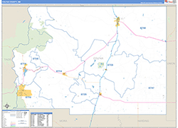Colfax County, NM Wall Map Zip Code Basic Style 2026