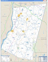 Columbia County, NY Wall Map Zip Code Basic Style 2026