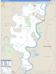 ConcordiaParish (County), LA Wall Map Zip Code Basic Style 2026