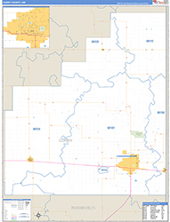 Curry County, NM Wall Map Zip Code Basic Style 2026