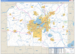 Dane County Wall Map Basic Style 2026