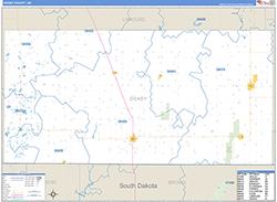 Dickey County, ND Wall Map Zip Code Basic Style 2026
