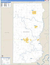 Edwards County, IL Wall Map Zip Code Basic Style 2026
