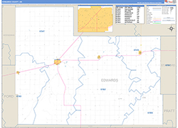 Edwards County, KS Wall Map Zip Code Basic Style 2026