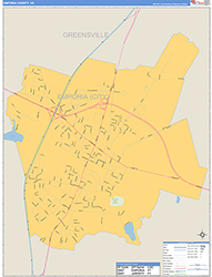 Emporia County, VA Wall Map Zip Code Basic Style 2026