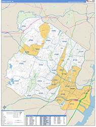 Essex County Wall Map Basic Style 2026
