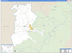 Estill County, KY Wall Map Zip Code Basic Style 2026