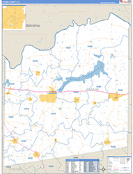 Fannin County, TX Wall Map Zip Code Basic Style 2026
