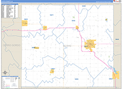 Floyd County, IA Wall Map Zip Code Basic Style 2026
