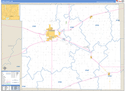 Ford County, KS Wall Map Zip Code Basic Style 2026