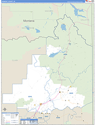 Fremont County, ID Wall Map Zip Code Basic Style 2026