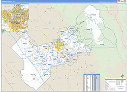 Fresno County Wall Map Basic Style 2026