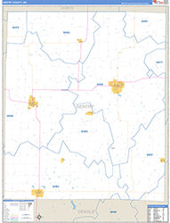 Gentry County, MO Wall Map Zip Code Basic Style 2026