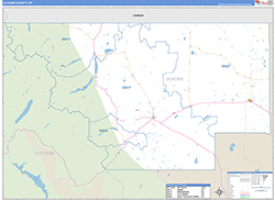 Glacier County, MT Wall Map Zip Code Basic Style 2026
