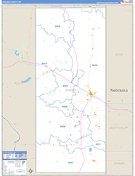 Goshen County, WY Wall Map Zip Code Basic Style 2026