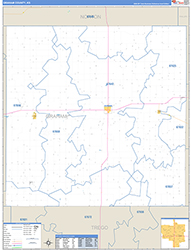 Graham County, KS Wall Map Zip Code Basic Style 2026