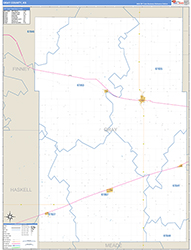 Gray County, KS Wall Map Zip Code Basic Style 2026