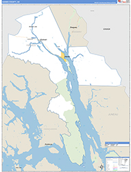 HainesBorough (County), AK Wall Map Zip Code Basic Style 2026