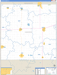 Hancock County, IA Wall Map Zip Code Basic Style 2026