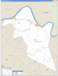 Hancock County, KY Wall Map Zip Code Basic Style 2026