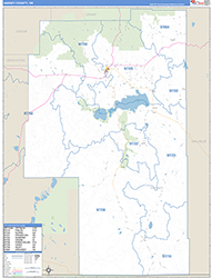Harney County, OR Wall Map Zip Code Basic Style 2026
