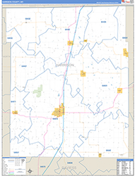 Harrison County, MO Wall Map Zip Code Basic Style 2026