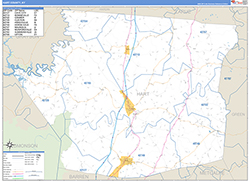 Hart County, KY Wall Map Zip Code Basic Style 2026