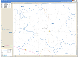 Hayes County, NE Wall Map Zip Code Basic Style 2026